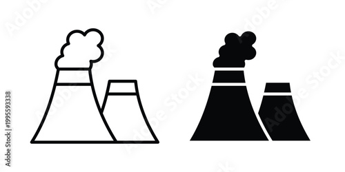 Nuclear power plant icon - Vector design set