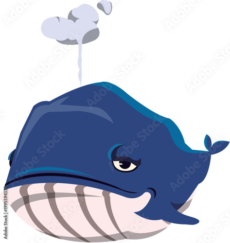 Bild auf Leinwand whale cartoon style