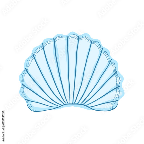 Blue Scallop. Perfect for beach and nursery themes, nautical decor, or nautical stationery and patterns.