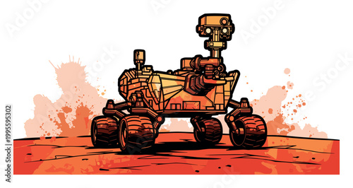 Mars Rover Exploring Red Planet