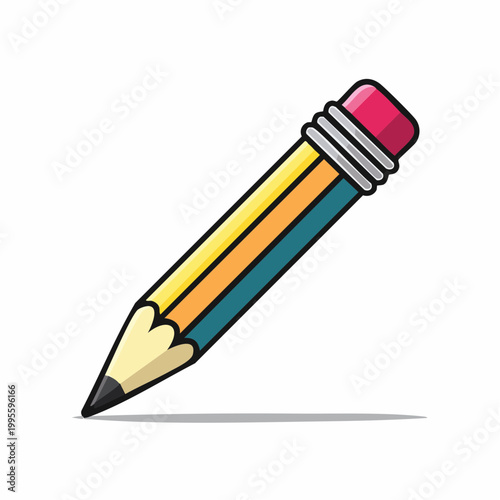 Illustration of a sharpened pencil with an eraser
