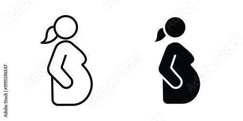 Pregnant woman icon - Vector design set