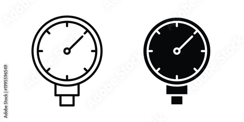 Photos Pressure Gauge icon - Vector design set