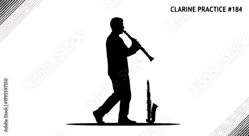 A musician plays the clarinet in a peaceful practice session