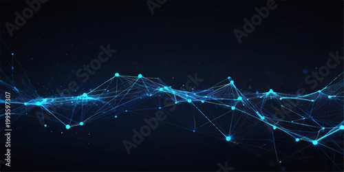 Abstract Network Connection Visualizing Digital Connectivity. A dynamic and visually captivating abstract image showcases a complex network of interconnected points and lines.