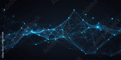 Abstract Network Connection Visualizing Digital Connectivity. A dynamic and visually captivating abstract image showcases a complex network of interconnected points and lines.