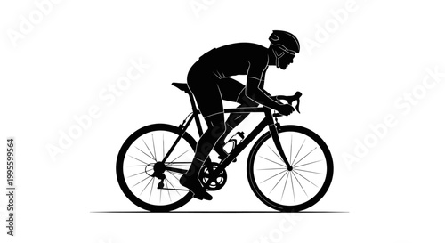 Cyclist Riding a Bicycle Fast.