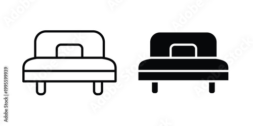 Single bed icon - Vector design set