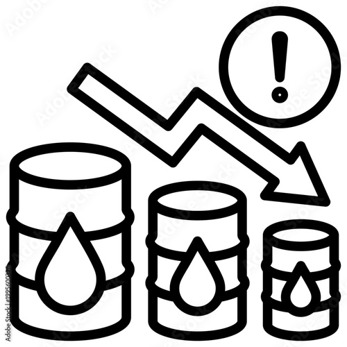 Supply Decline line icon