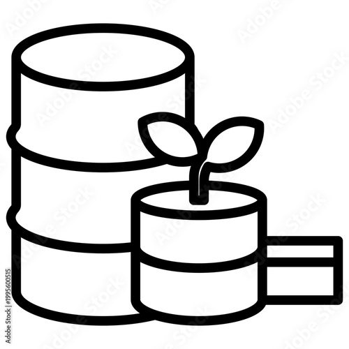 Fossil Depletion line icon