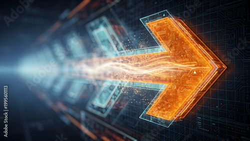 Digital Arrow Growth Business Transformation Concept