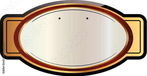 Oval golden frame