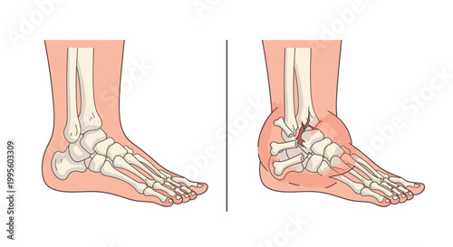 Anatomy of a Healthy vs Broken Ankle Bone