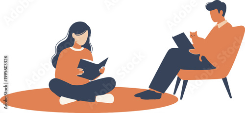 Finding rest and relaxation people reading and reclining for mental wellbeing