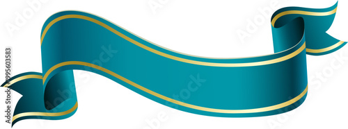 Blue ribbon with golden frame