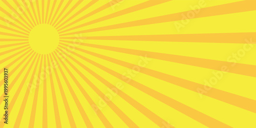 Orange Sunburst Pattern with yellow Background. Rays. Radial. Summer Banner.