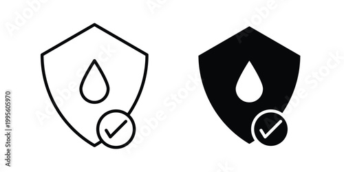 Waterproof icon - Vector design set