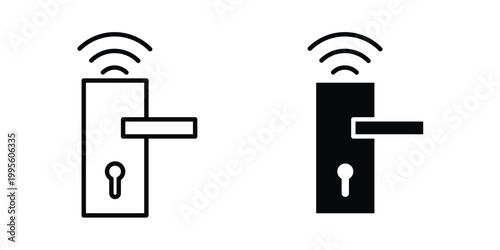 Wireless door lock icon - Vector design set