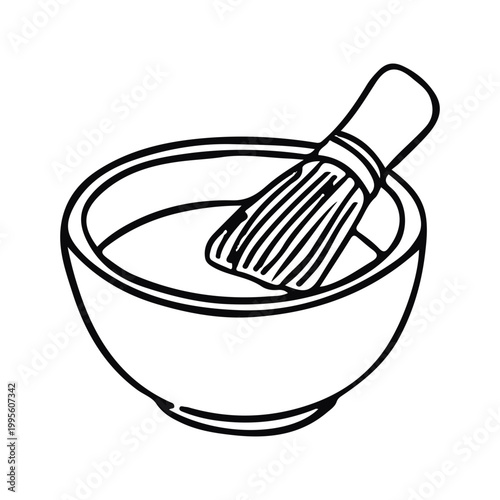 Matcha Whisk and Bowl Doodle