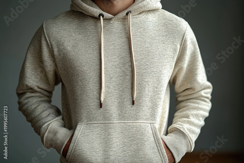 Photorealistic Close-Up of Modern Hoodie Fashion