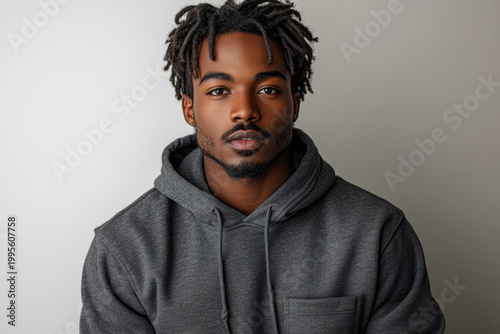 High-Definition Portrait of Man in Minimalist Outfit