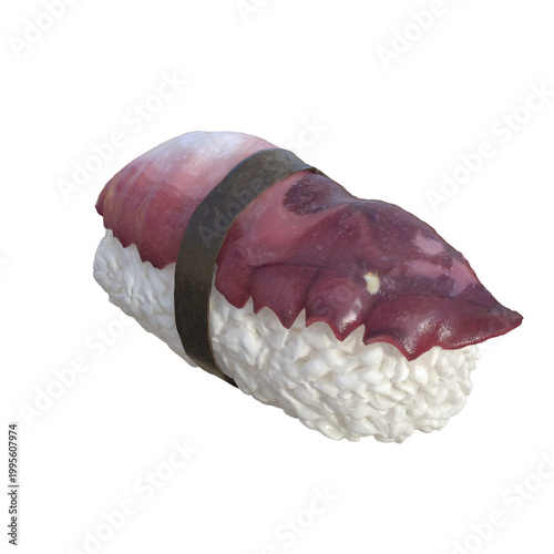 Delicious sushi roll with raw fish on white rice
