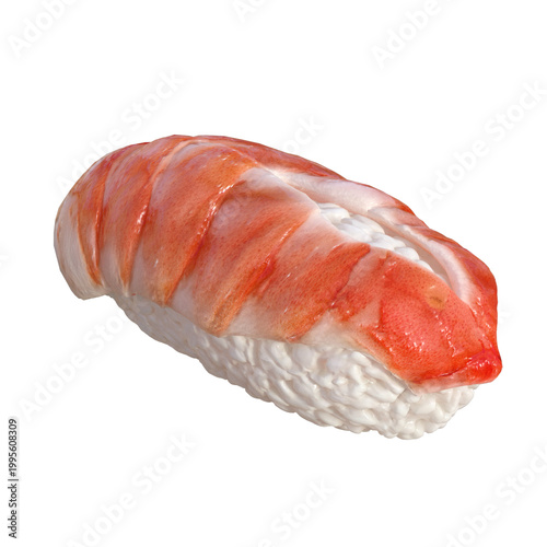 Delicious piece of sushi with raw salmon on top