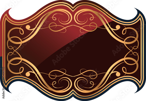Luxury red golden frame template
