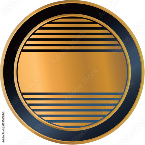 Golden blue circular badge