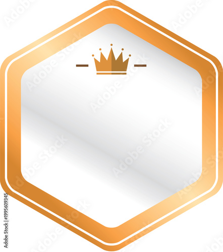 Golden label with crown
