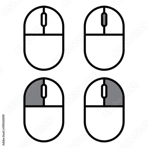 	クリック・スクロールの操作を表すマウスのイラスト