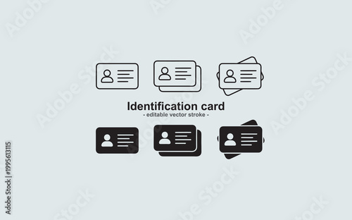 ID card icon set