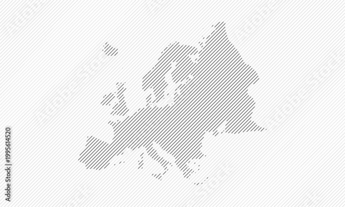 Diagonal line pattern with stylized Europe map background