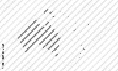 Diagonal line pattern with stylized Oceania map background