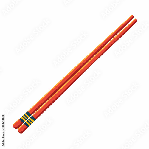 Red Chopsticks with Decorative Bands