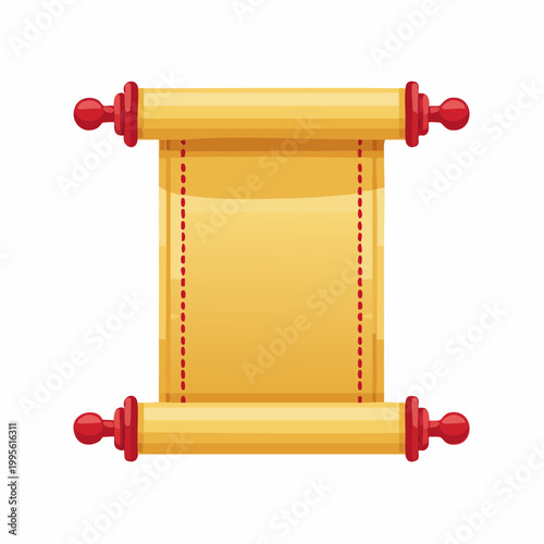 Ancient Scroll with Red Caps