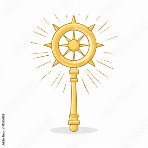 Golden Dharma Wheel Symbol