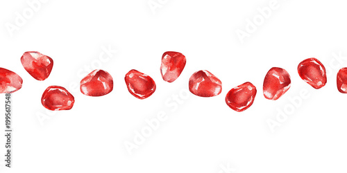 Konstfotografi Seamless border of pomegranate seeds