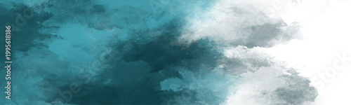 Deep teal and grey watercolor washes with soft white blended edges creating an abstract textured background for creative design projects