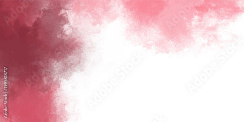 Delicate pink and deep red watercolor texture background with organic paint splatters and soft blended edges for creative design