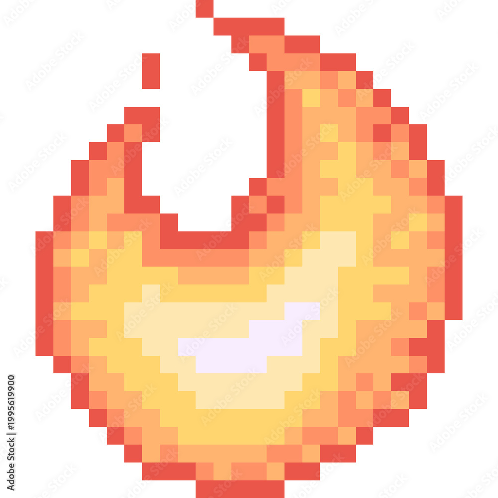 Fototapeta premium pixel art of fire flame