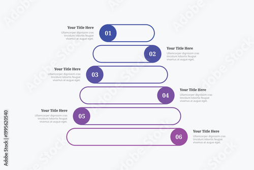 Six Stage Pyramid Infographic Design
