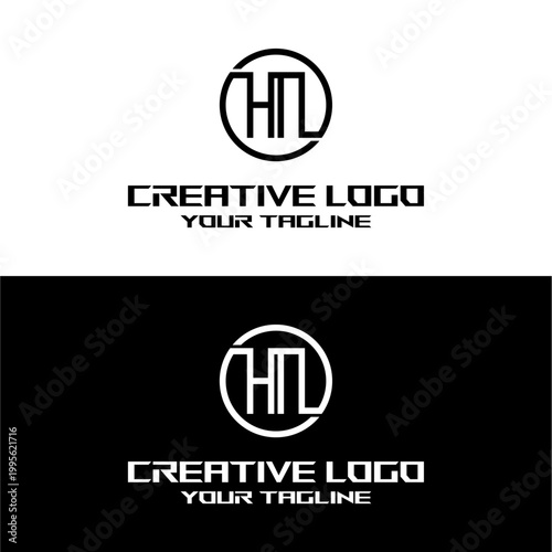 creative letter logo hn design vector