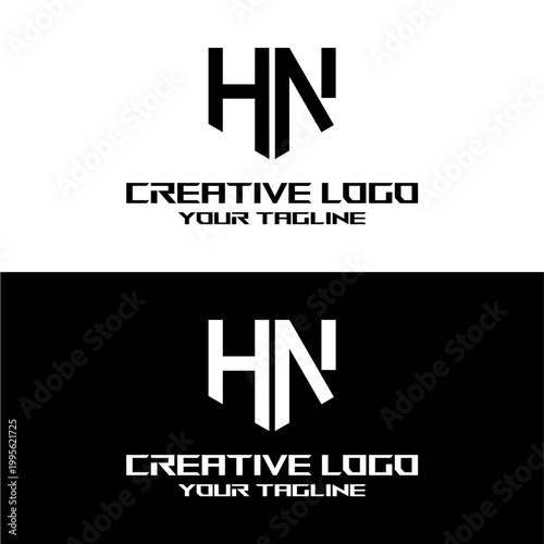 creative letter logo hn design vector