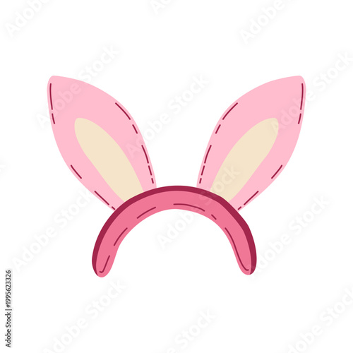 Cute bunny ears headband isolated illustration
