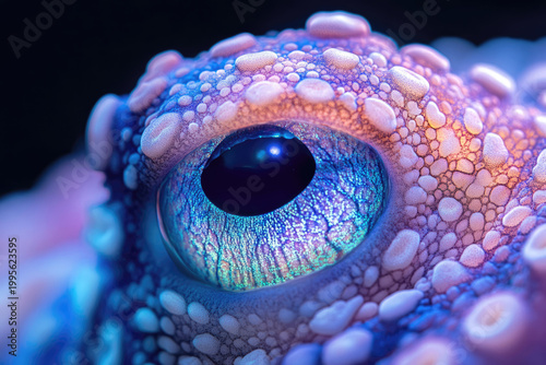 Bioluminescent UV Details in the Depths of an Octopus