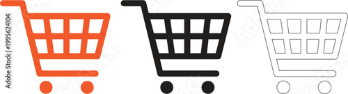 Shopping cart icons a visual representation of online commerce and retail