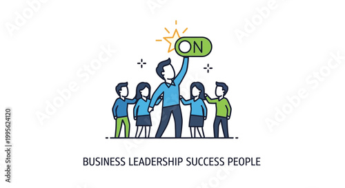Team leader activating success concept illustration with colleagues