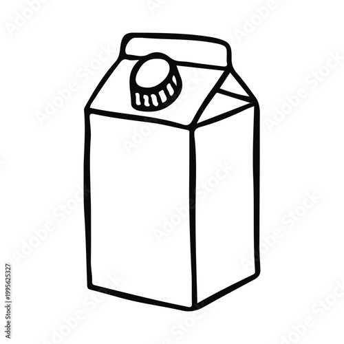 Hand drawn milk carton or juice box illustration
