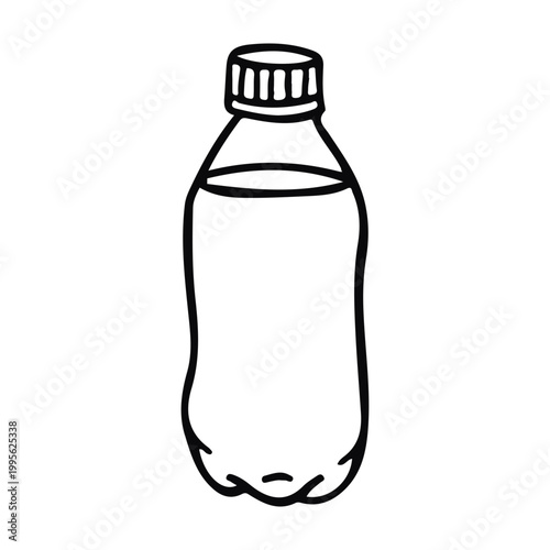 Hand drawn plastic water bottle icon illustration